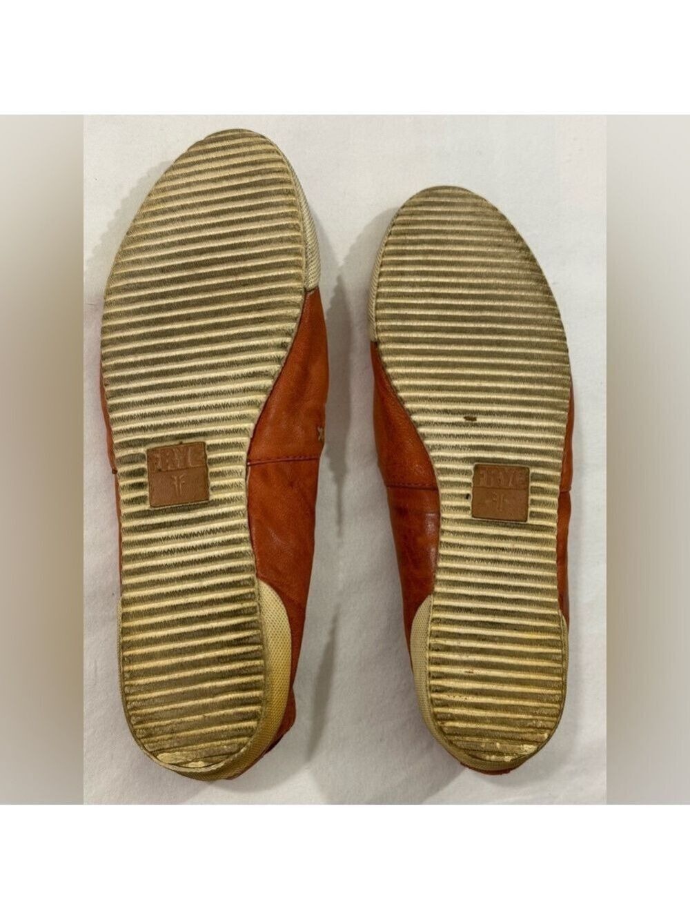 Frye Melanie Leather Slip On Flats 9.5 Cognac Orange Casual - Picture 7 of 10